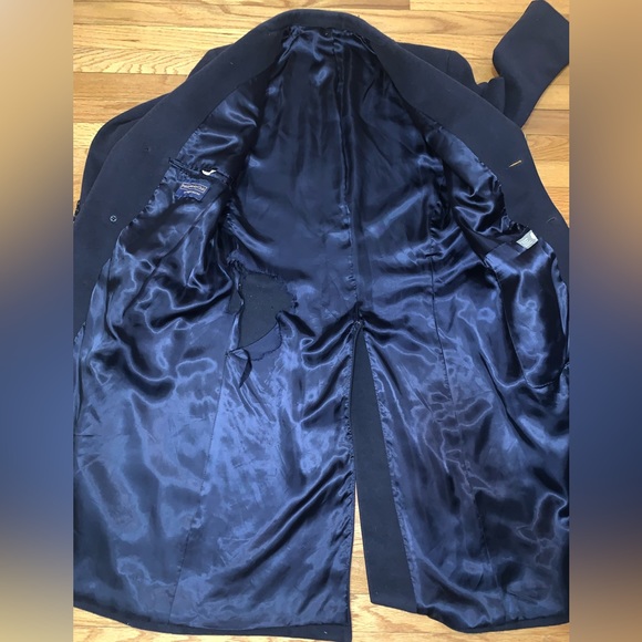 VTG POLO UNIVERSITY CLUB WOOL COAT BLUE MENS - Picture 4 of 6